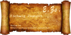 Eschwig Zsanett névjegykártya